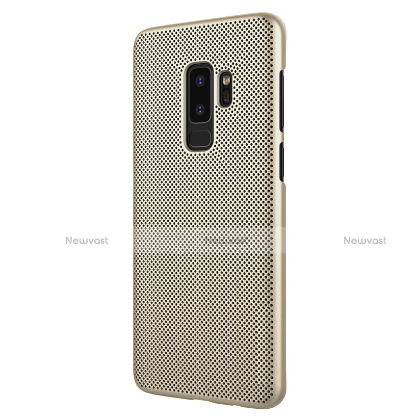 Mesh Hole Hard Rigid Case Back Cover for Samsung Galaxy S9 Plus Gold