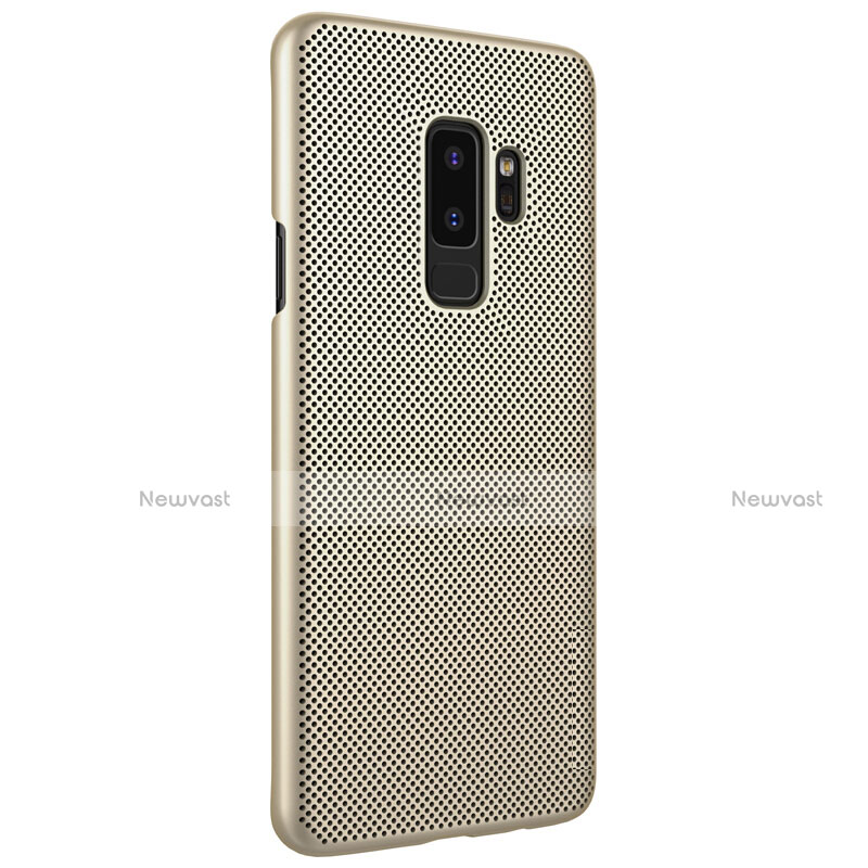 Mesh Hole Hard Rigid Case Back Cover for Samsung Galaxy S9 Plus Gold