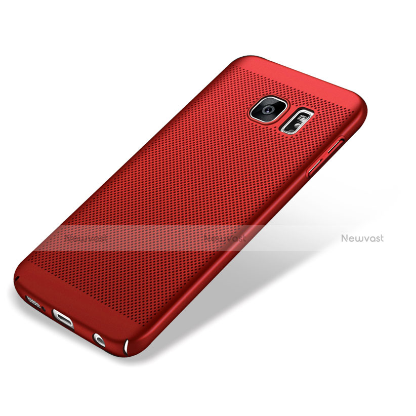 Mesh Hole Hard Rigid Case Back Cover M01 for Samsung Galaxy S7 Edge G935F Red