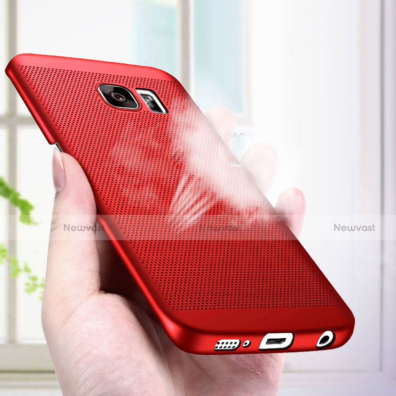 Mesh Hole Hard Rigid Case Back Cover M01 for Samsung Galaxy S7 Edge G935F Red