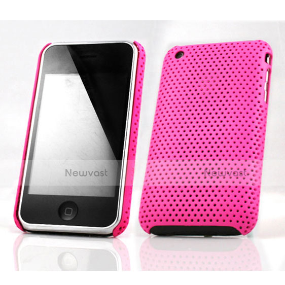 Mesh Hole Hard Rigid Cover for Apple iPhone 3G 3GS Hot Pink