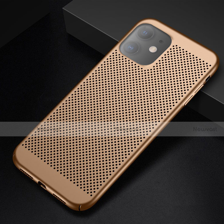 Mesh Hole Hard Rigid Snap On Case Cover for Apple iPhone 11 Gold