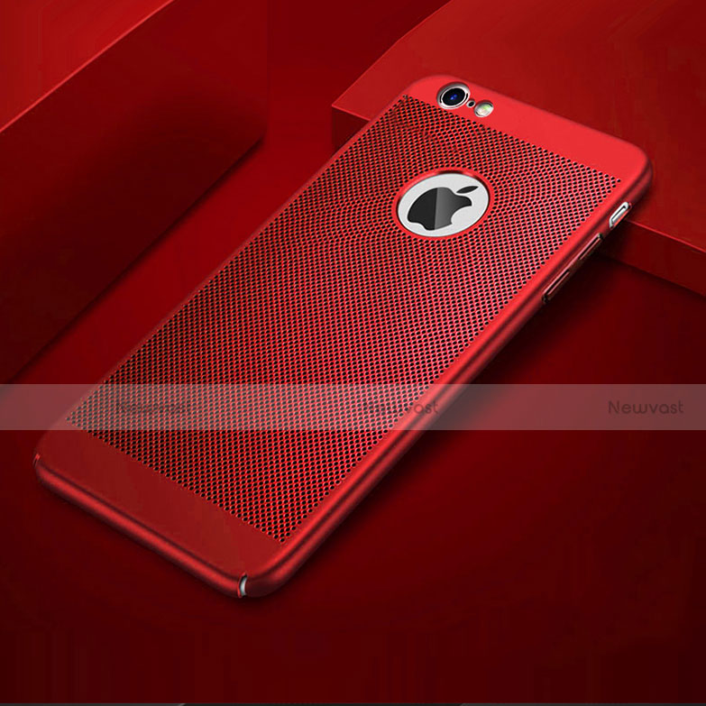 Mesh Hole Hard Rigid Snap On Case Cover for Apple iPhone 6 Plus Red