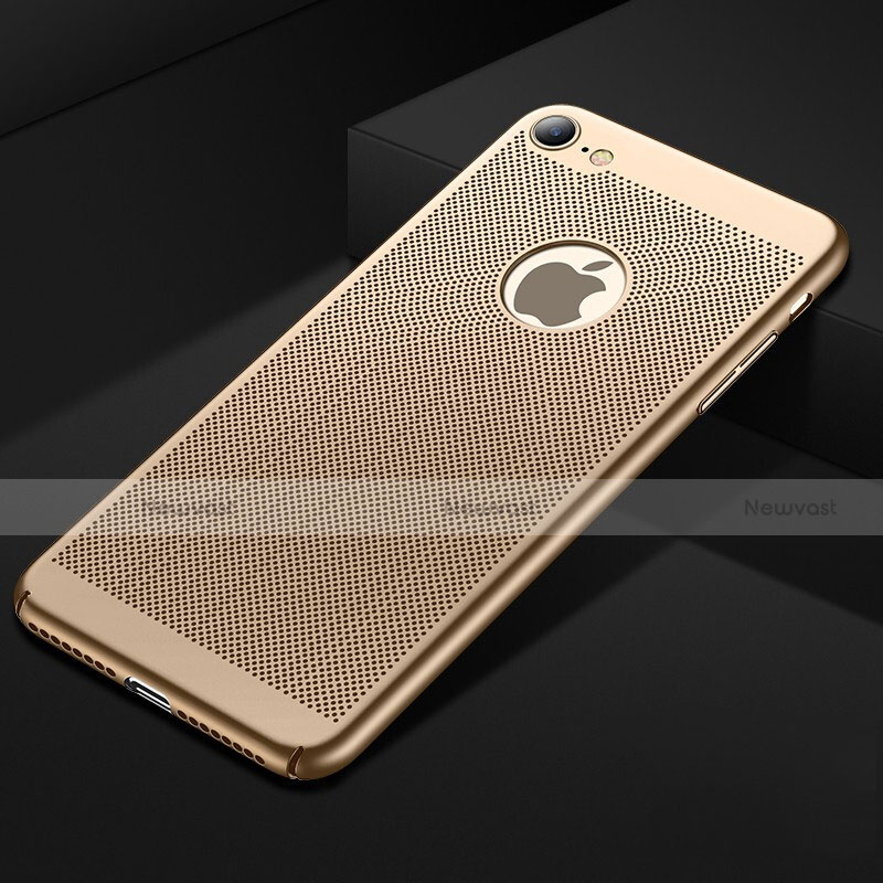 Mesh Hole Hard Rigid Snap On Case Cover for Apple iPhone 8 Gold