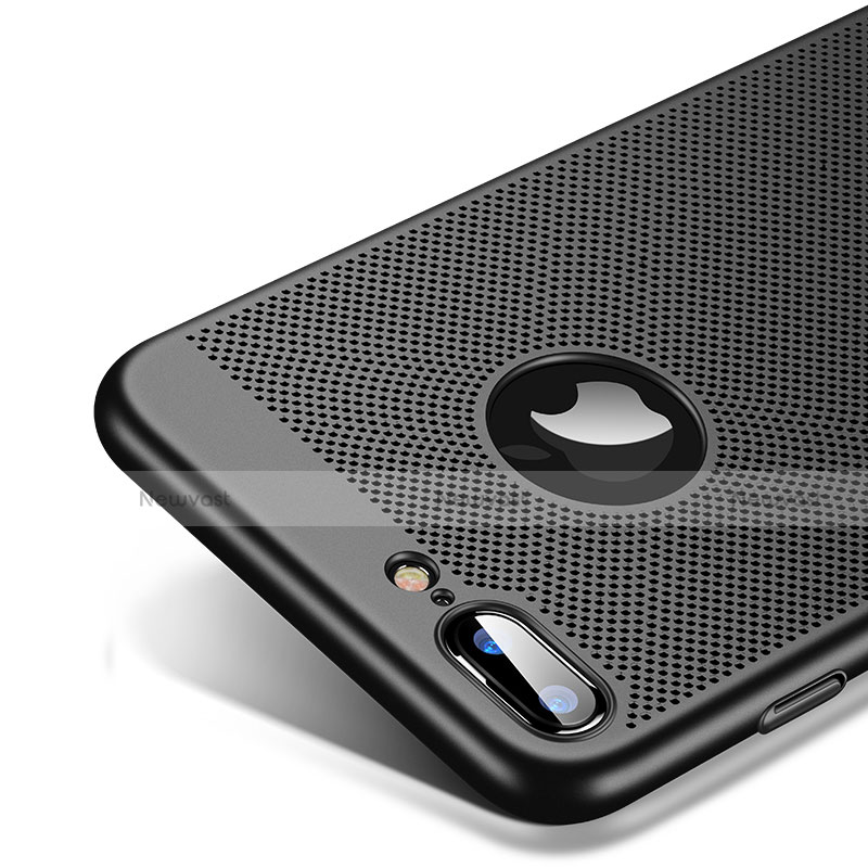 Mesh Hole Hard Rigid Snap On Case Cover for Apple iPhone 8 Plus Black