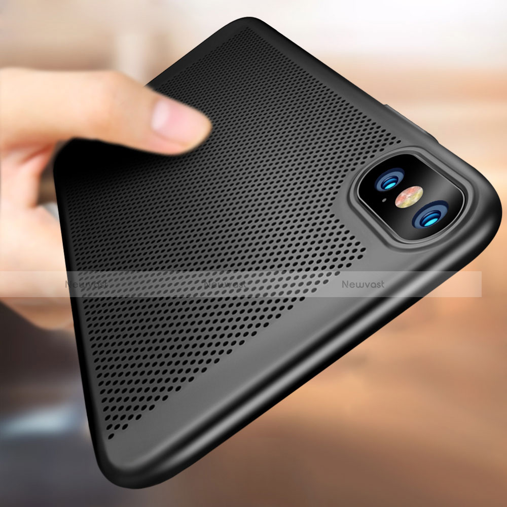 Mesh Hole Hard Rigid Snap On Case Cover for Apple iPhone Xs Max Black