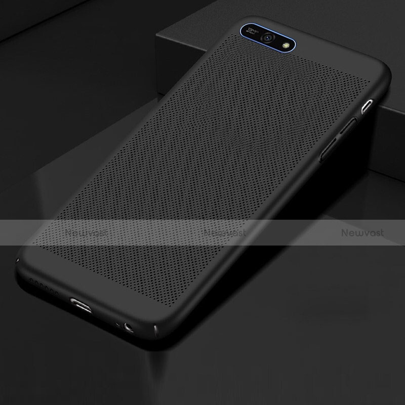 Mesh Hole Hard Rigid Snap On Case Cover for Huawei Enjoy 8e Black