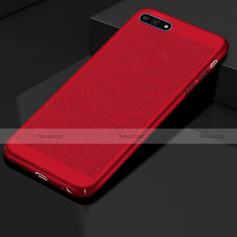 Mesh Hole Hard Rigid Snap On Case Cover for Huawei Enjoy 8e Red