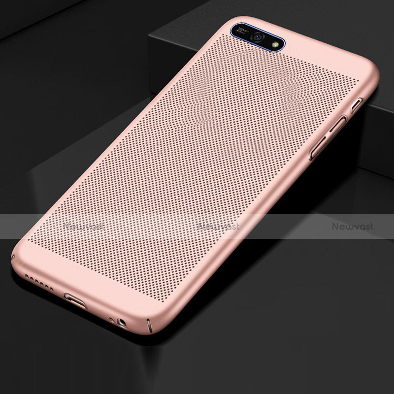 Mesh Hole Hard Rigid Snap On Case Cover for Huawei Enjoy 8e Rose Gold