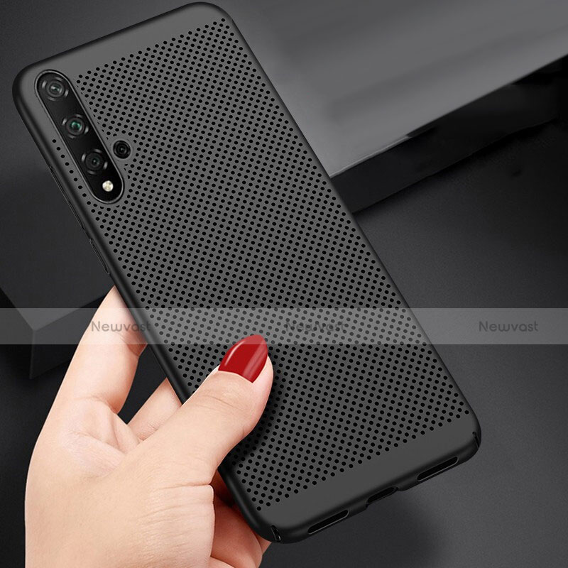 Mesh Hole Hard Rigid Snap On Case Cover for Huawei Honor 20 Black