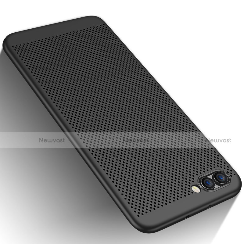 Mesh Hole Hard Rigid Snap On Case Cover for Huawei Honor V10 Black