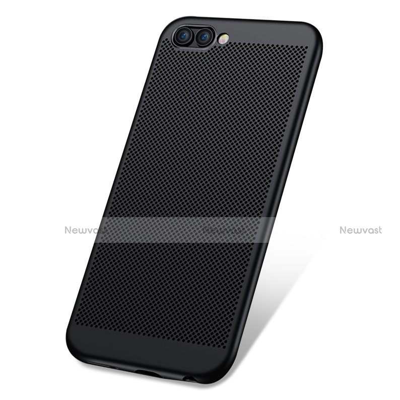 Mesh Hole Hard Rigid Snap On Case Cover for Huawei Honor V10 Black