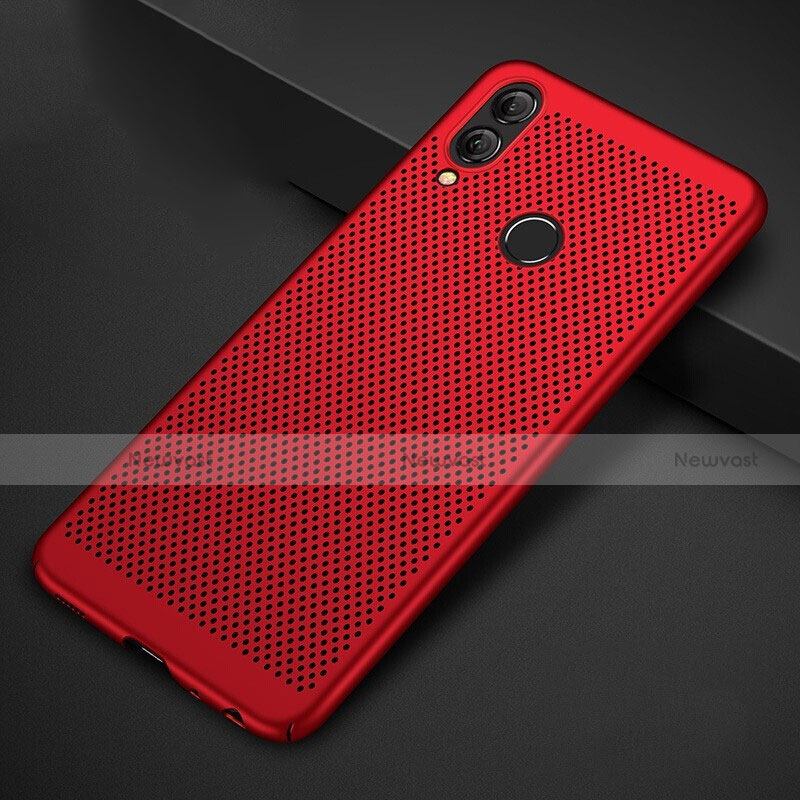 Mesh Hole Hard Rigid Snap On Case Cover for Huawei Honor View 10 Lite Red