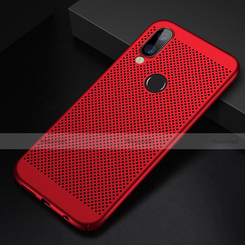 Mesh Hole Hard Rigid Snap On Case Cover for Huawei Nova 3e Red