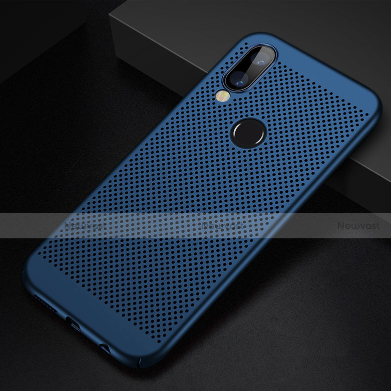 Mesh Hole Hard Rigid Snap On Case Cover for Huawei P20 Lite Blue