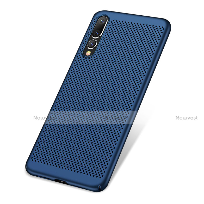 Mesh Hole Hard Rigid Snap On Case Cover for Huawei P20 Pro Blue