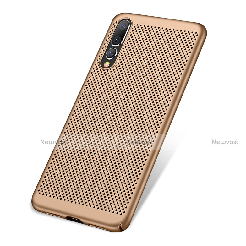 Mesh Hole Hard Rigid Snap On Case Cover for Huawei P20 Pro Gold