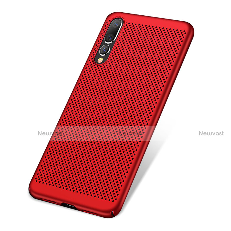 Mesh Hole Hard Rigid Snap On Case Cover for Huawei P20 Pro Red