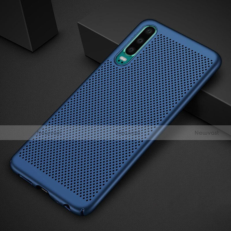 Mesh Hole Hard Rigid Snap On Case Cover for Huawei P30 Blue