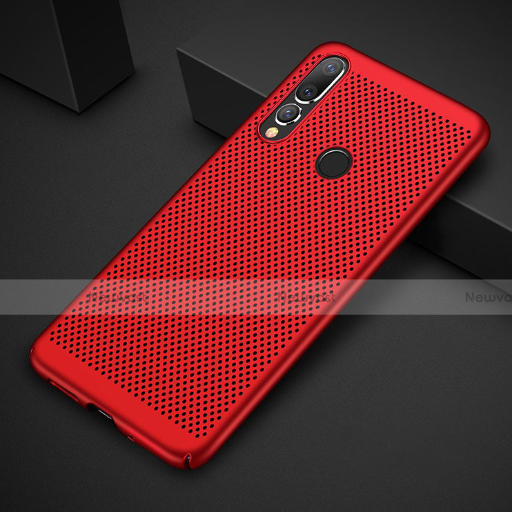 Mesh Hole Hard Rigid Snap On Case Cover for Huawei P30 Lite XL Red