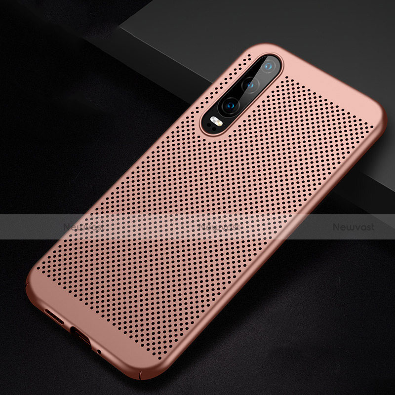 Mesh Hole Hard Rigid Snap On Case Cover for Huawei P30 Rose Gold