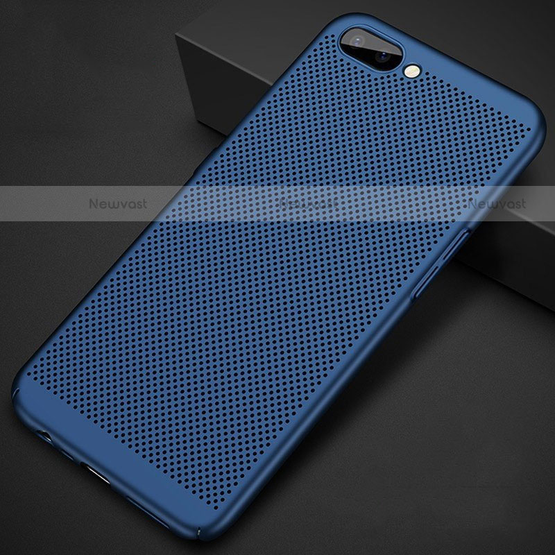 Mesh Hole Hard Rigid Snap On Case Cover for Oppo A12e Blue