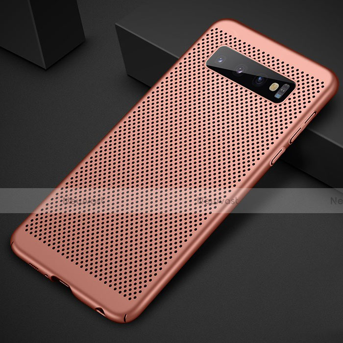 Mesh Hole Hard Rigid Snap On Case Cover for Samsung Galaxy S10 5G Rose Gold