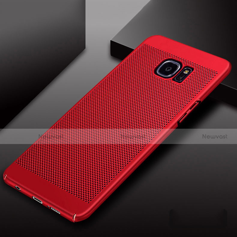 Mesh Hole Hard Rigid Snap On Case Cover for Samsung Galaxy S7 Edge G935F Red