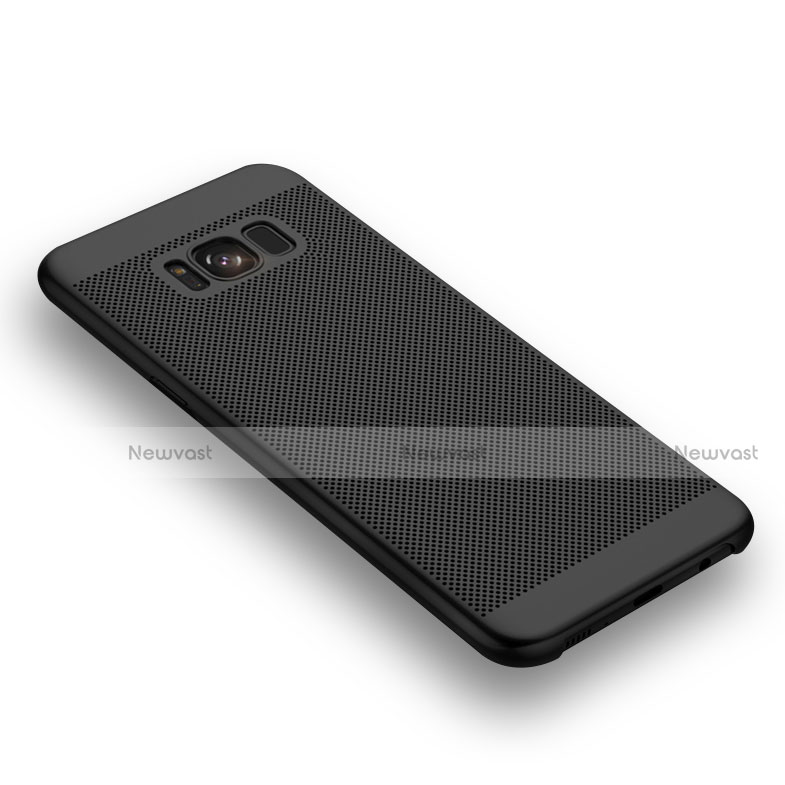 Mesh Hole Hard Rigid Snap On Case Cover for Samsung Galaxy S8 Plus Black