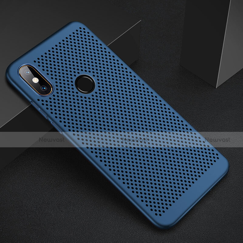 Mesh Hole Hard Rigid Snap On Case Cover for Xiaomi Mi A2 Lite Blue