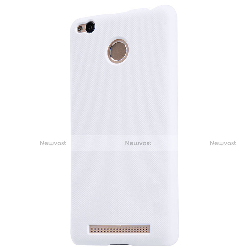 Mesh Hole Hard Rigid Snap On Case Cover for Xiaomi Redmi 3 High Edition White