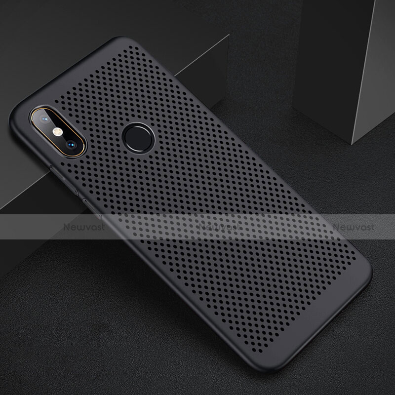 Mesh Hole Hard Rigid Snap On Case Cover for Xiaomi Redmi 6 Pro Black