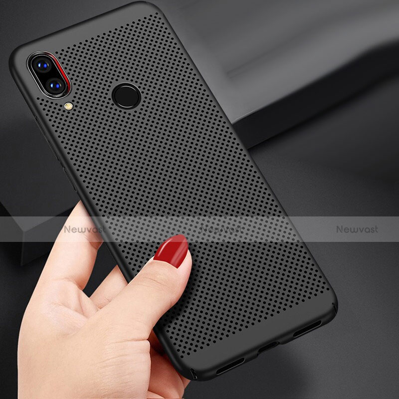 Mesh Hole Hard Rigid Snap On Case Cover for Xiaomi Redmi Note 7 Pro Black