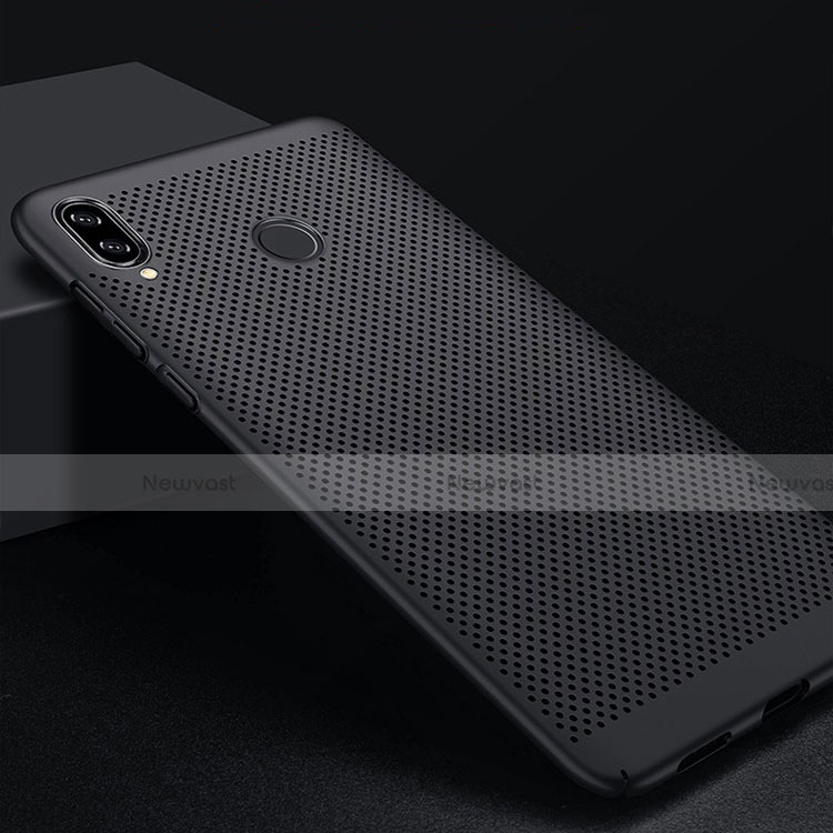 Mesh Hole Hard Rigid Snap On Case Cover for Xiaomi Redmi Note 7 Pro Black