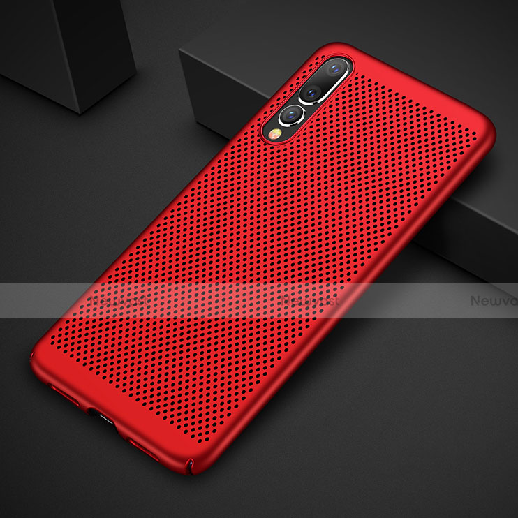 Mesh Hole Hard Rigid Snap On Case Cover M01 for Huawei P20 Pro Red