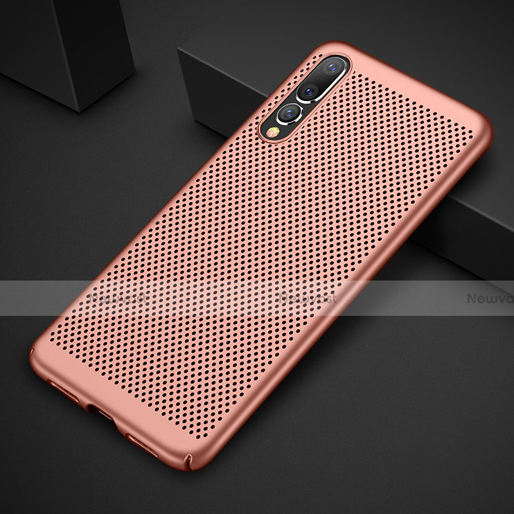 Mesh Hole Hard Rigid Snap On Case Cover M01 for Huawei P20 Pro Rose Gold