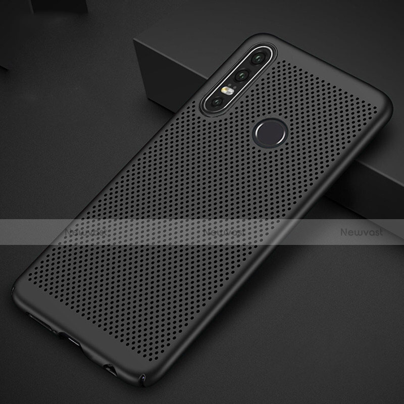 Mesh Hole Hard Rigid Snap On Case Cover P01 for Huawei P30 Lite New Edition Black