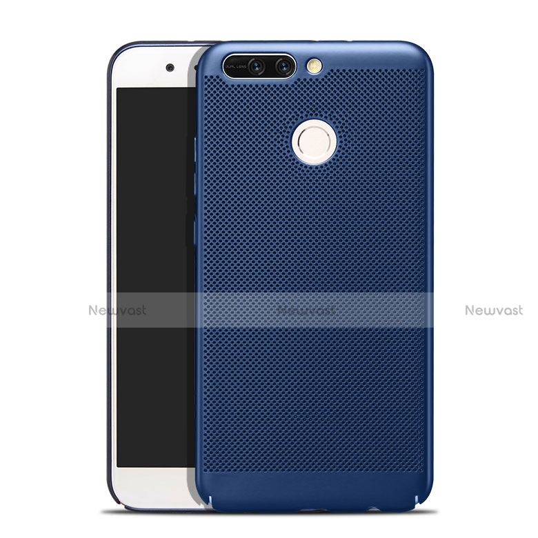 Mesh Hole Hard Rigid Snap On Case Cover W01 for Huawei Honor 8 Pro Blue