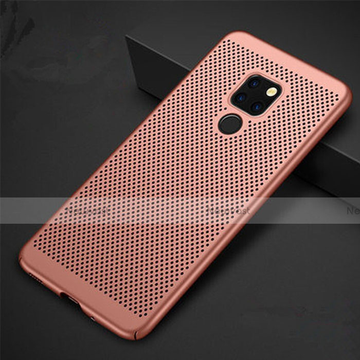 Mesh Hole Hard Rigid Snap On Case Cover W01 for Huawei Mate 20 X 5G Rose Gold