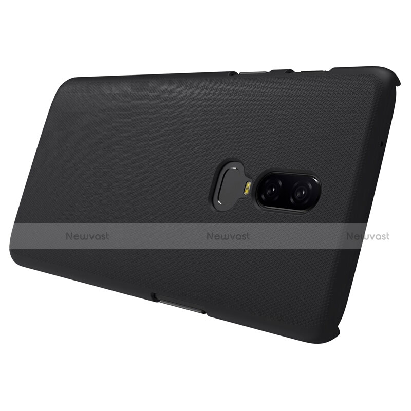 Mesh Hole Hard Rigid Snap On Case Cover W01 for OnePlus 6 Black