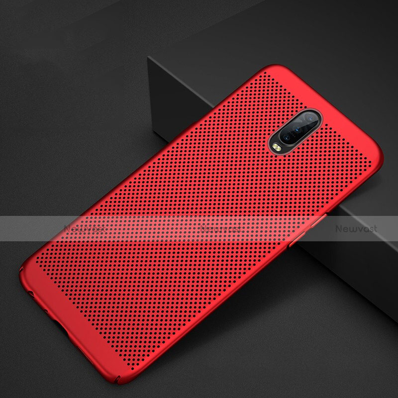 Mesh Hole Hard Rigid Snap On Case Cover W01 for Oppo RX17 Pro Red