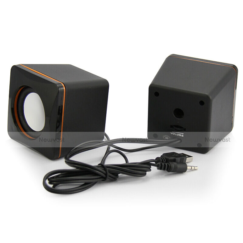 Mini Speaker Wired Portable Stereo Super Bass Loudspeaker Black