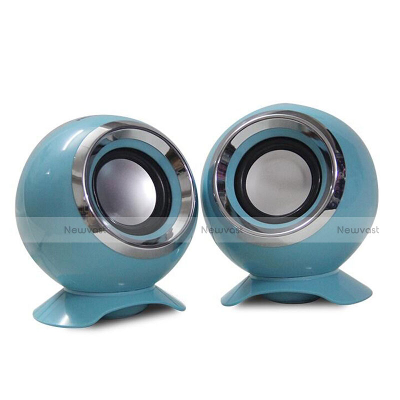 Mini Speaker Wired Portable Stereo Super Bass Loudspeaker Sky Blue