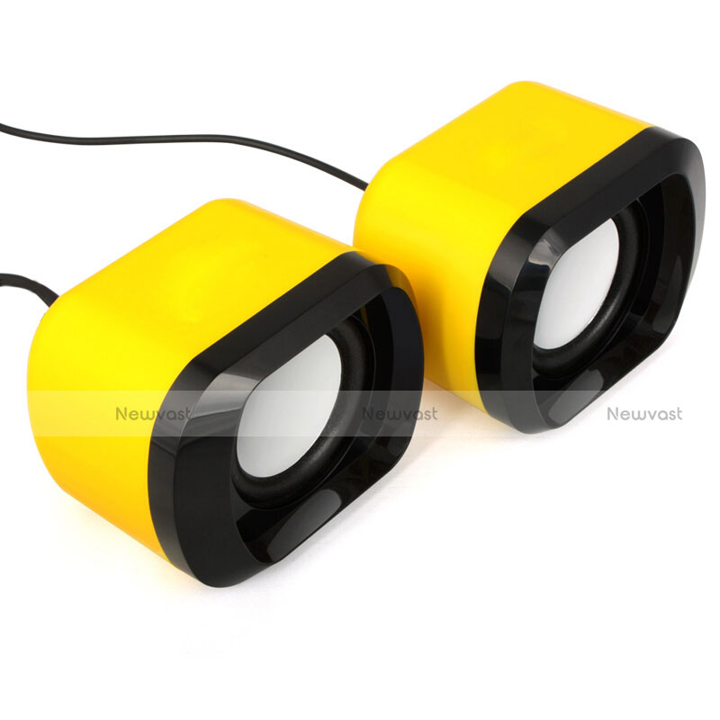 Mini Speaker Wired Portable Stereo Super Bass Loudspeaker Yellow