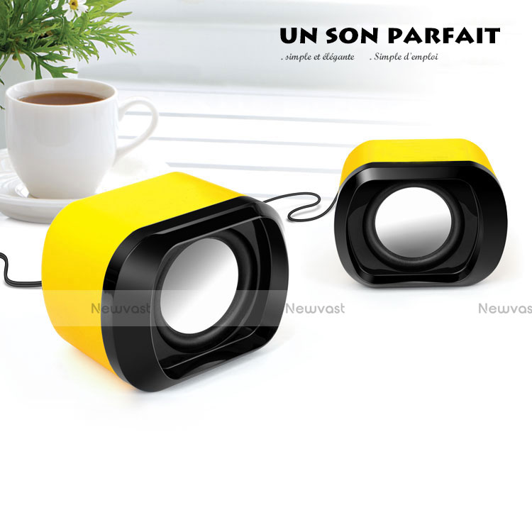 Mini Speaker Wired Portable Stereo Super Bass Loudspeaker Yellow