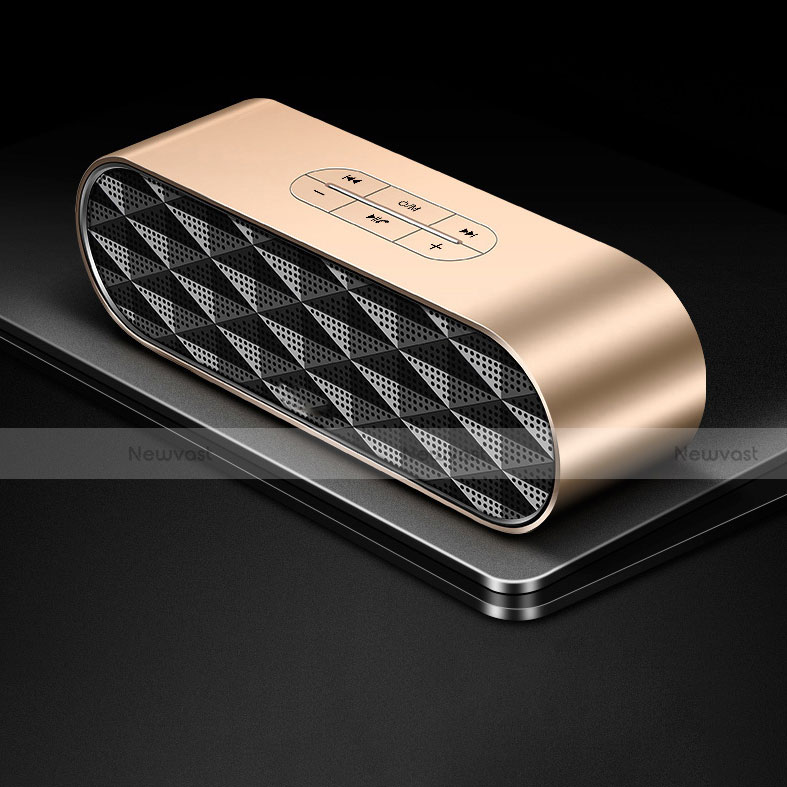 Mini Wireless Bluetooth Speaker Portable Stereo Super Bass Loudspeaker S08 Gold