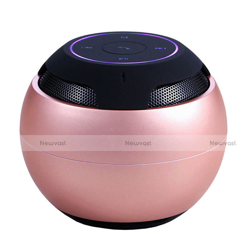 Mini Wireless Bluetooth Speaker Portable Stereo Super Bass Loudspeaker S22 Rose Gold