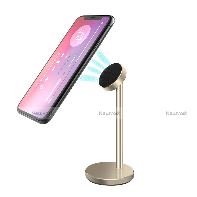 Mount Magnetic Smartphone Stand Cell Phone Holder for Desk Universal B05 Gold