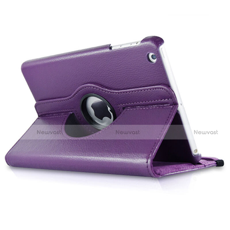 Rotating Stands Flip Leather Case for Apple iPad Mini 2 Purple