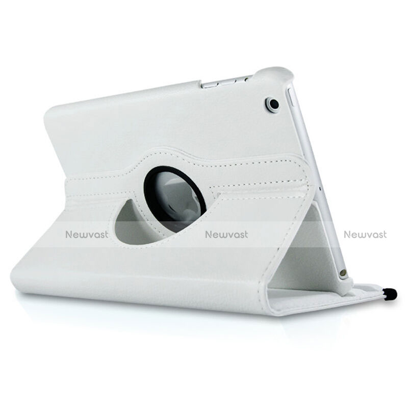 Rotating Stands Flip Leather Case for Apple iPad Mini 2 White